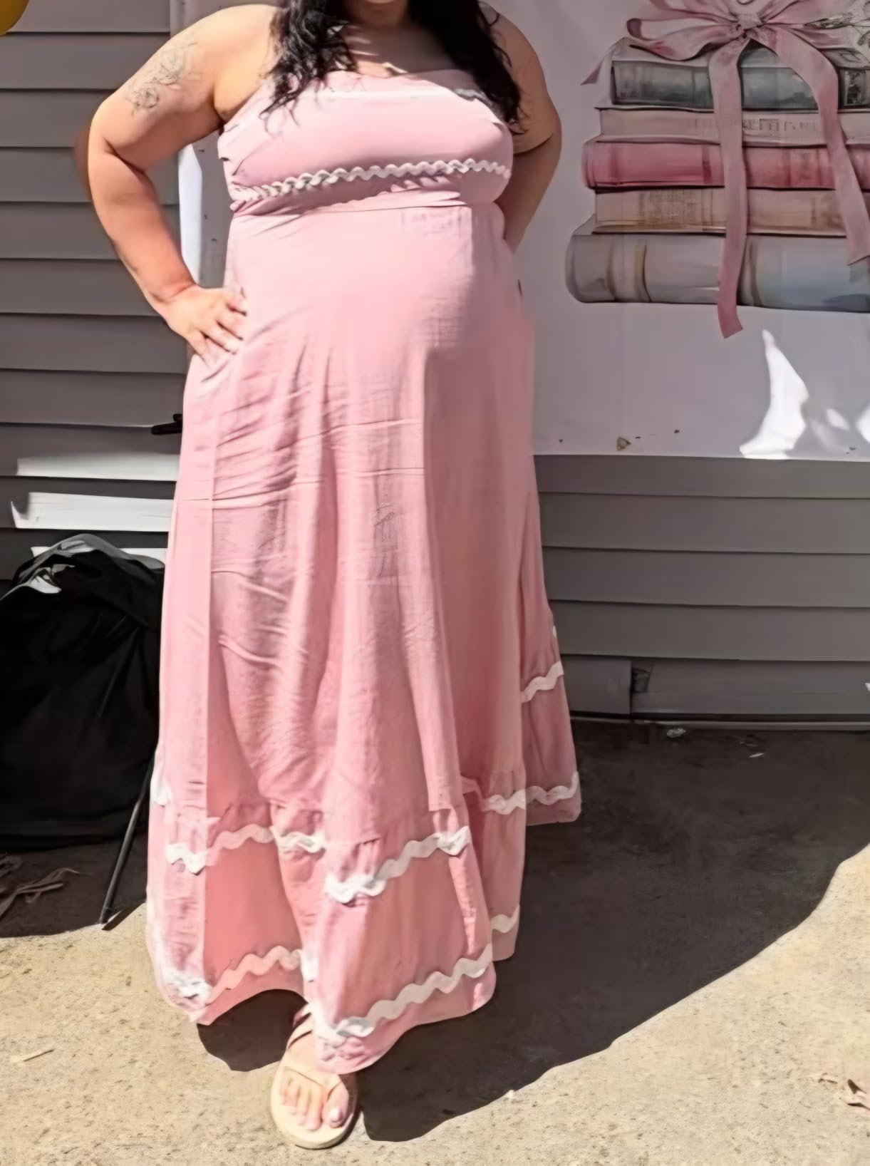 Women's Summer Spaghetti Strap Boho Maxi Dress customer photo 1