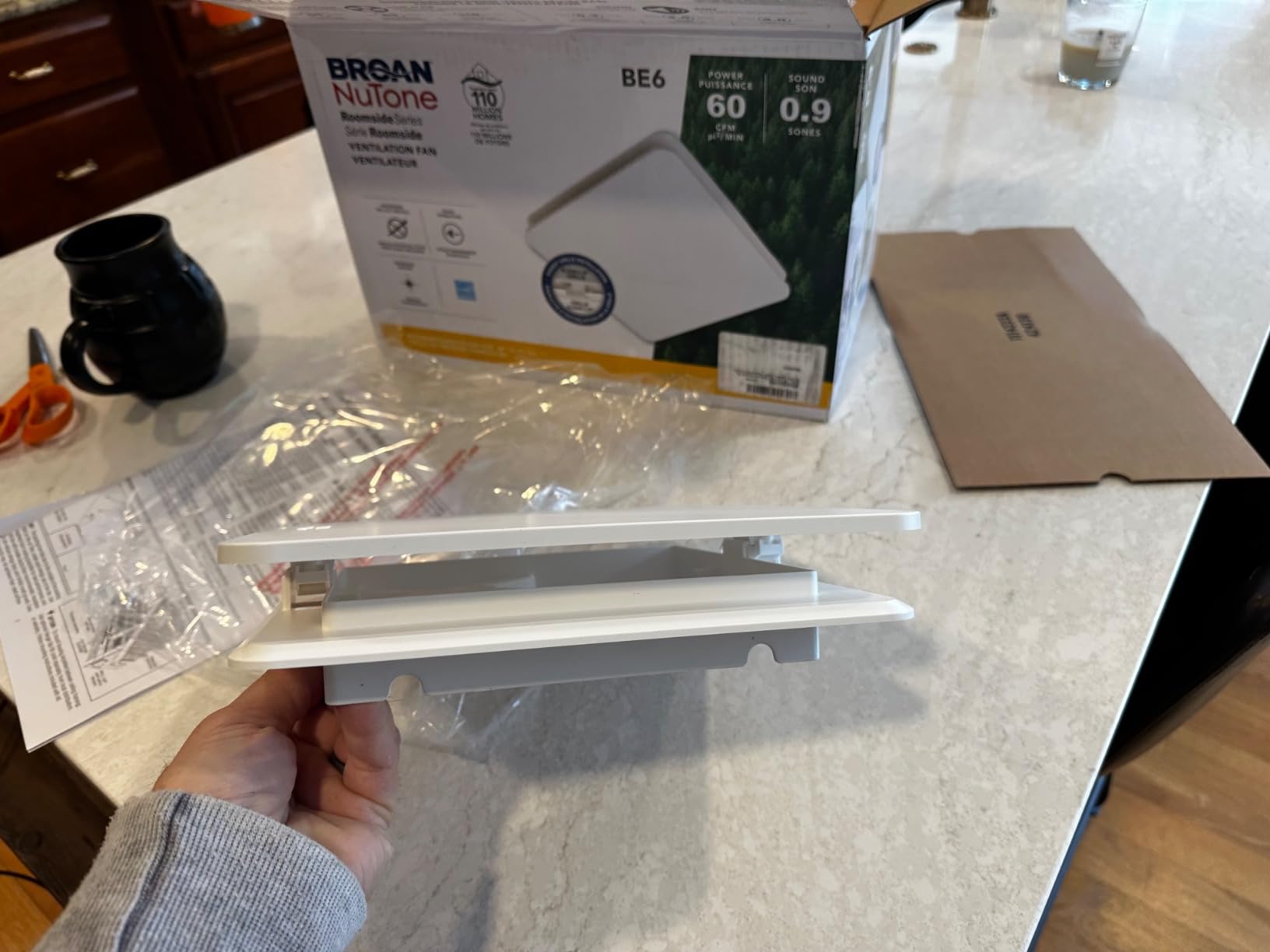 Broan-NuTone Bathroom Exhaust Fan - Easy Retrofit Without Attic Access, Ultra Quiet 0.9 Sones, Effective Ventilation at 60 CFM ENERGY STAR Certified Moisture and Odor Control customer photo 1