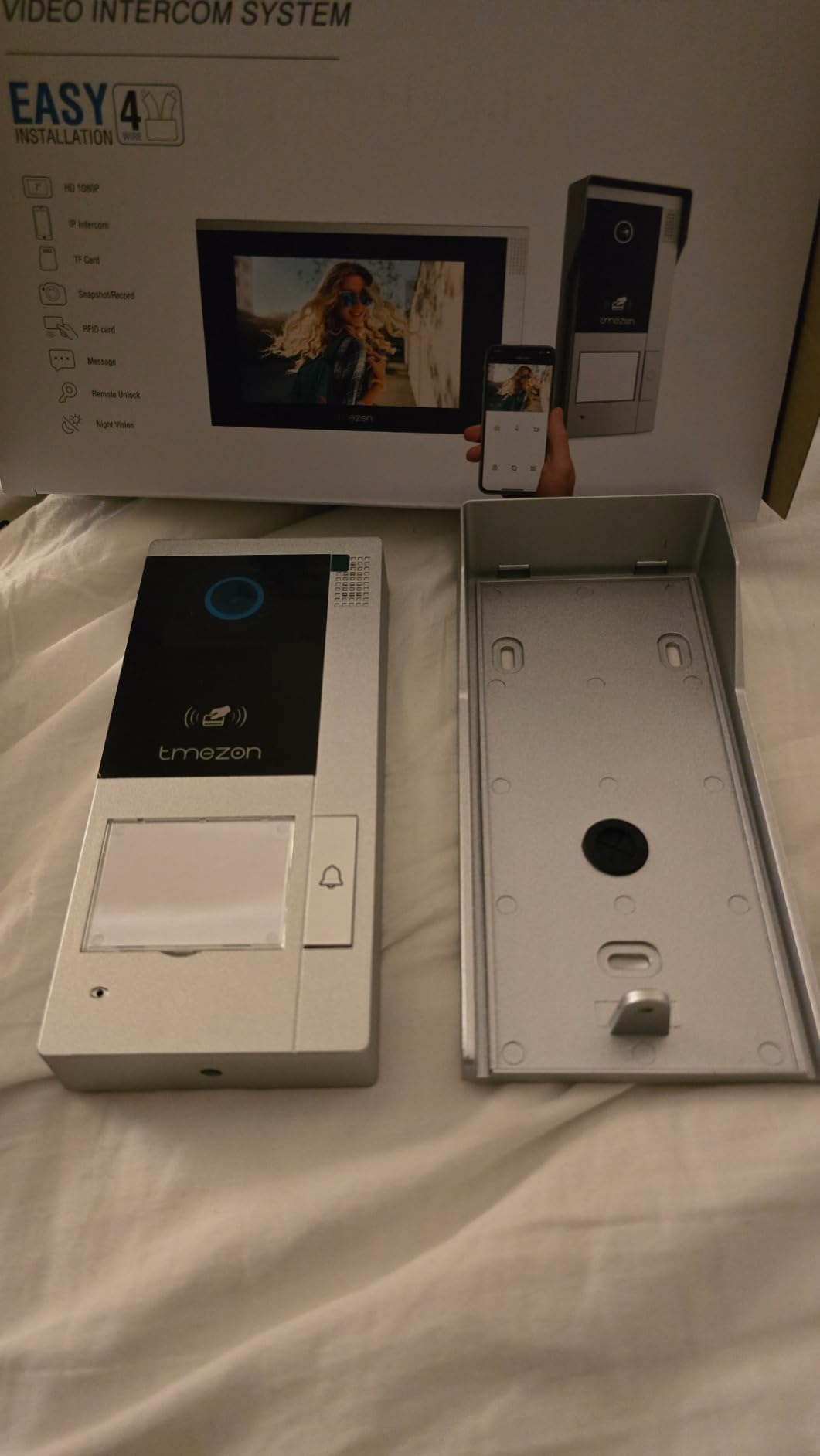 TMEZON WiFi Video Intercom System Doorbell with Camera and 7 Inch Monitor IP Wired Video Door Phone 1080P Wired Night Vision, No Monthly Fees, Support Remote Unlock Door Release, Snapshot, Tuya customer photo 2