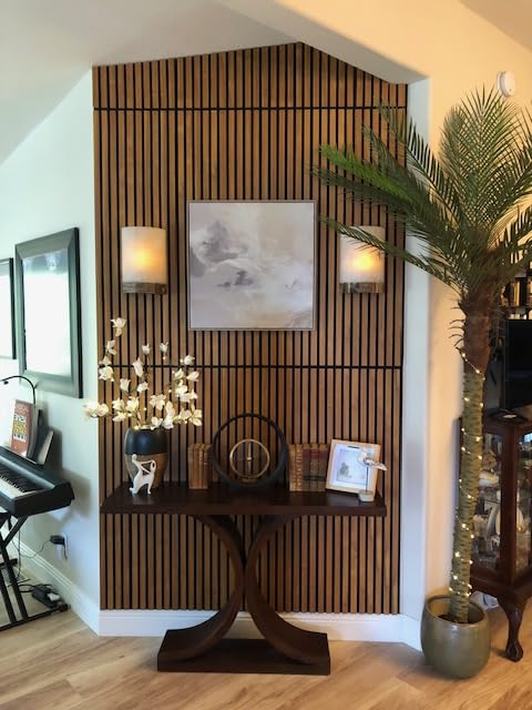 Art3d 2-Pack Fluted Acoustic Wood Slat Wall Panel, 47.2 x 23.6 Inch, Teak customer photo 1