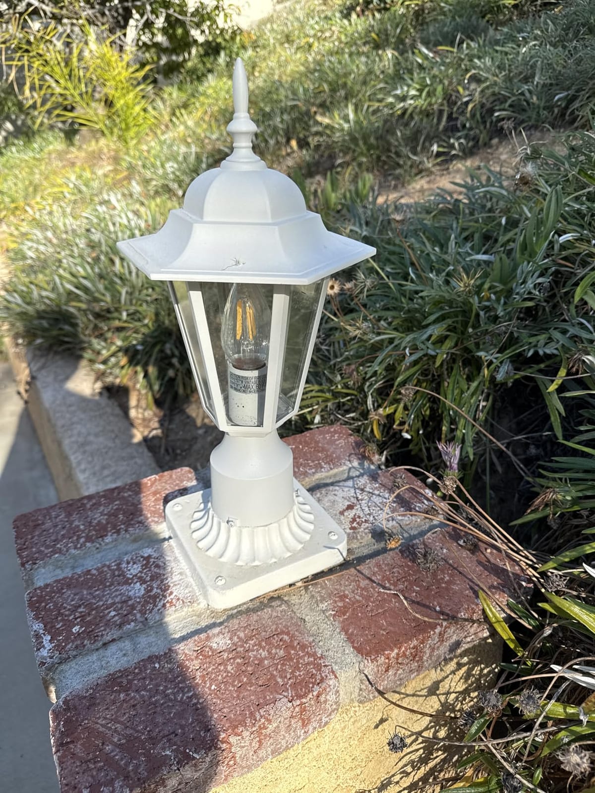 WISBEAM 2 Packs Outdoor Post Light, Pole Lantern, E26 Base 60W Max, Aluminum Housing Plus Glass, Wet Location Rated, ETL Qualified, Bulbs not Included, Black customer photo 2
