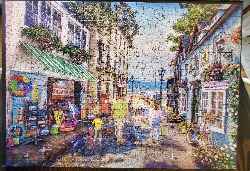 Ravensburger - Seaview Lane - 1000 Piece Jigsaw Puzzle - Stunning, Vivid Colors - Inspired Family Scene - Quaint Seaside Town - Puzzles for Adults customer photo 2