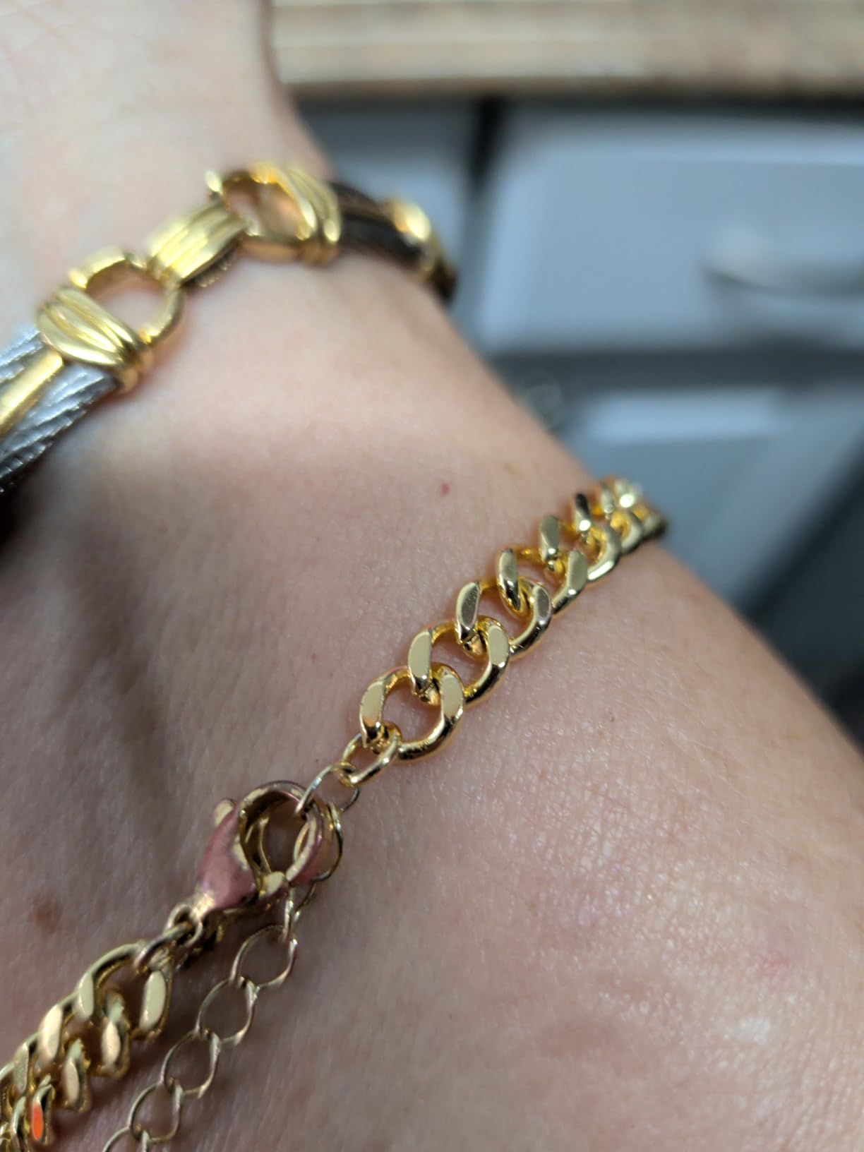 Ankle Bracelets for Women Waterproof 14K Gold/Silver Plated Chain Anklets customer photo 2