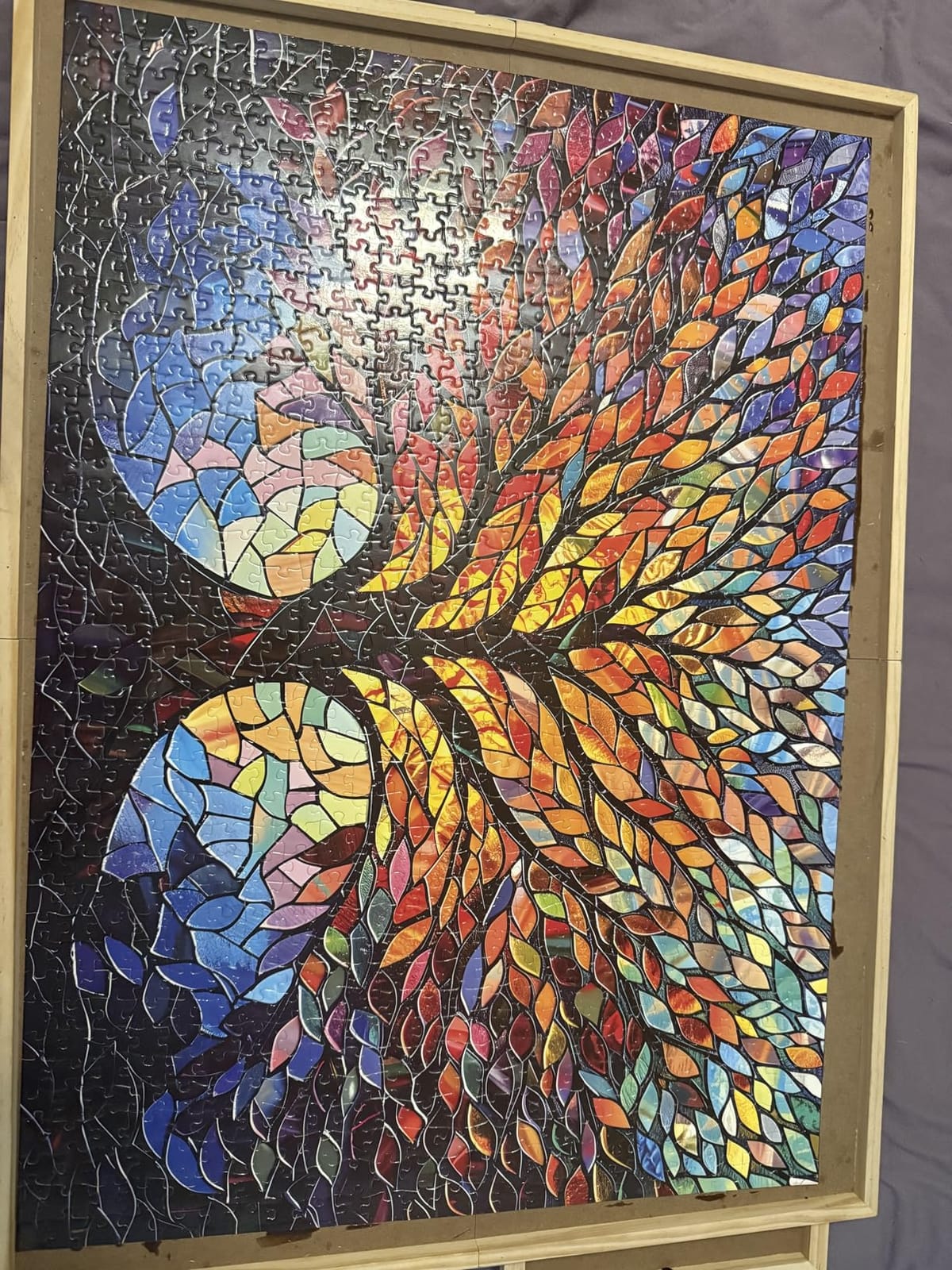 PICKFORU Stained Glass Puzzle Tree of Life Puzzles for Adults 1000 Pieces, Impossible Hard Difficult Challenging Puzzles for Adults, Colorful Mosaic Tree of Life Jigsaw Puzzle 1000 Pieces customer photo 1
