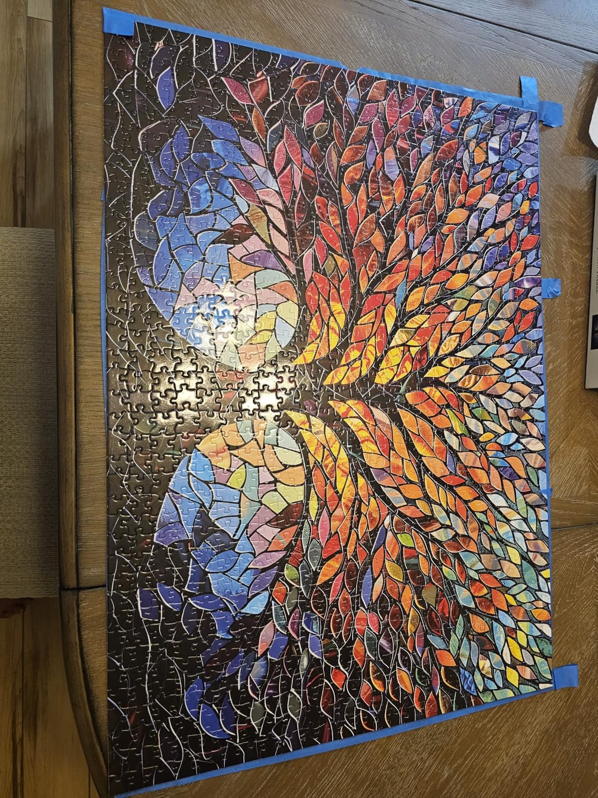 PICKFORU Stained Glass Puzzle Tree of Life Puzzles for Adults 1000 Pieces, Impossible Hard Difficult Challenging Puzzles for Adults, Colorful Mosaic Tree of Life Jigsaw Puzzle 1000 Pieces customer photo 2