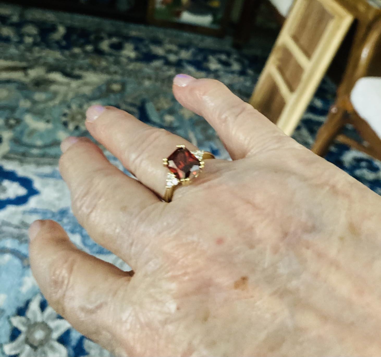 Yaresul 3.5CT Women Radiant Cut Sapphire|Emerald|Amethyst|Ruby|CZ Ring customer photo 2