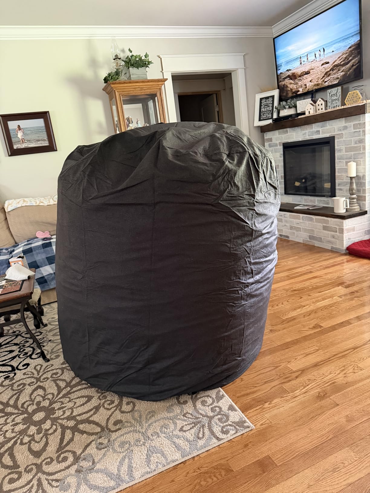 Big Joe Fuf 8Ft Giant Foam Bean Bag Chair, Oversized Couch with Removable Cover for Kids, Teens, Adults, Vanilla Latte Corded Plush, 8 Foot customer photo 1