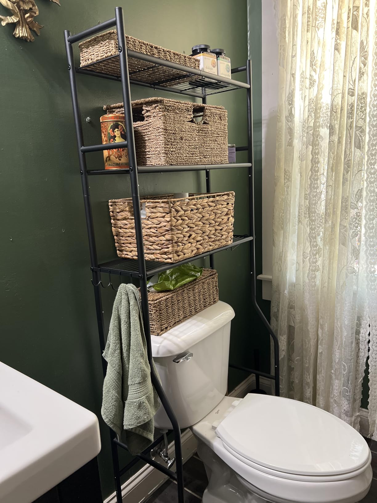 GloTika 3-Tier Over Toilet Storage, Anti-Tilt, 64