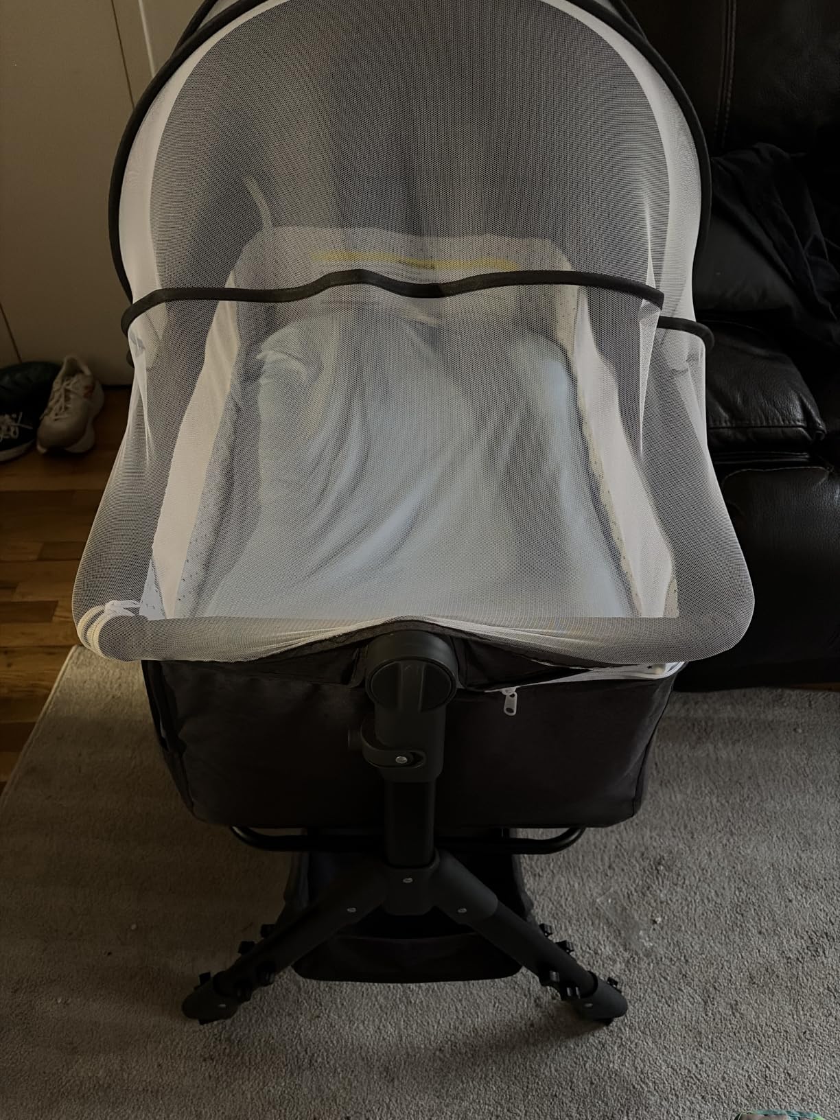BCOL Baby Bassinet, Bedside Bassinet for Baby, 3 in 1 Bassinet Bedside Sleeper with Wheels, Mosquito Net, Adjustable Easy Folding Portable Bed for Infant Newborn (Dark Grey) customer photo 1