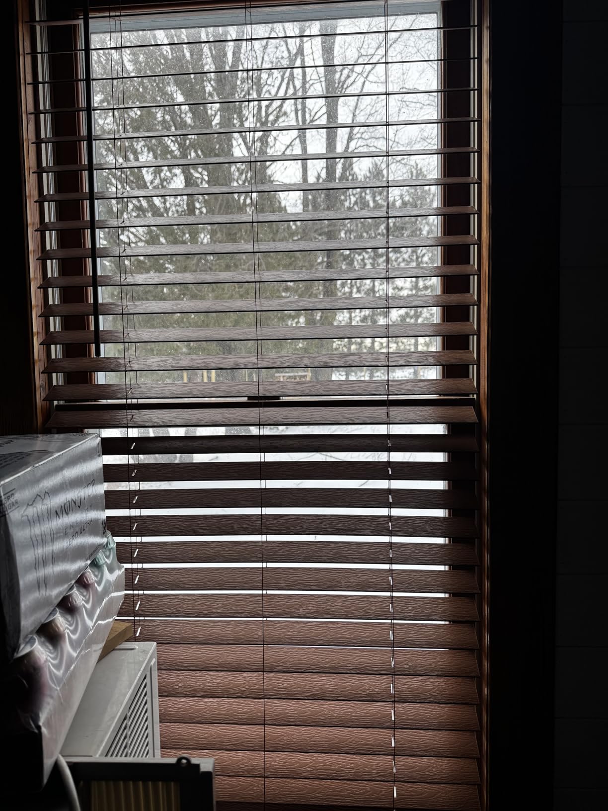 REGAL estate Faux Wood Blinds, Cordless 2 Inch Faux Wood Blinds for Windows, Moisture Resistant Faux Blinds, 35