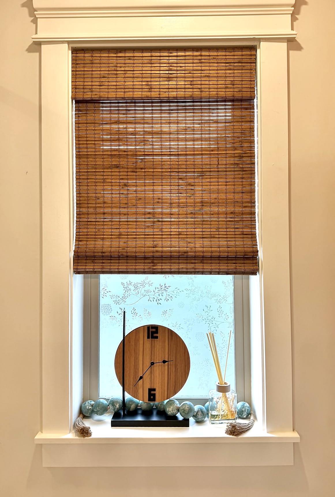 Cordless Bamboo Roman Shades w/Valance, 30.5