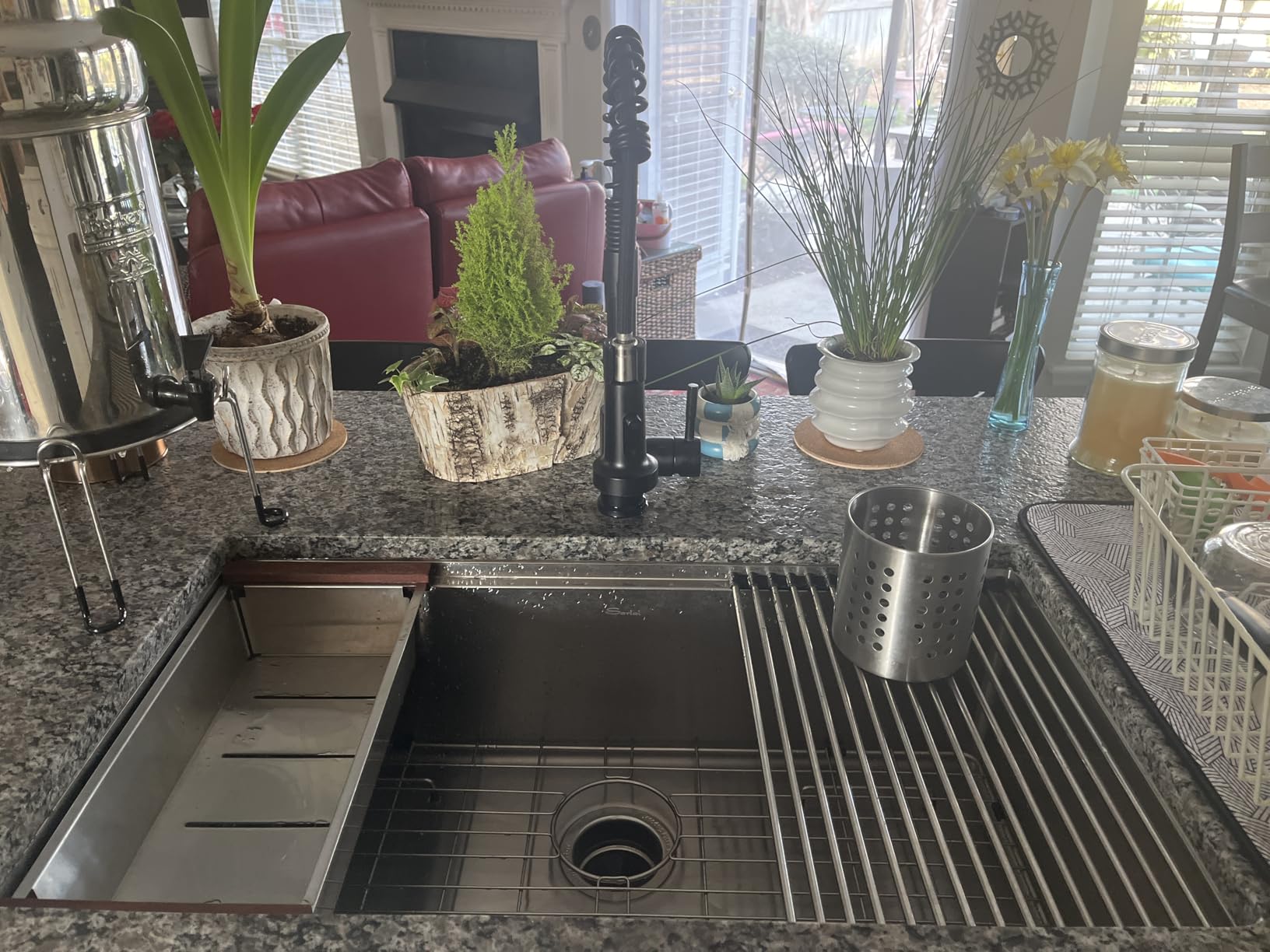 Sarlai 33 Kitchen Sink Undermount Black Workstation Under-Mount Sinks 33x19 | 16 Gauge Stainless Steel 10 Inch Deep Gunmetal Black Single Bowl Under Counter Kitchen Sinks Round Corner,Durable, Easy Clean customer photo 1