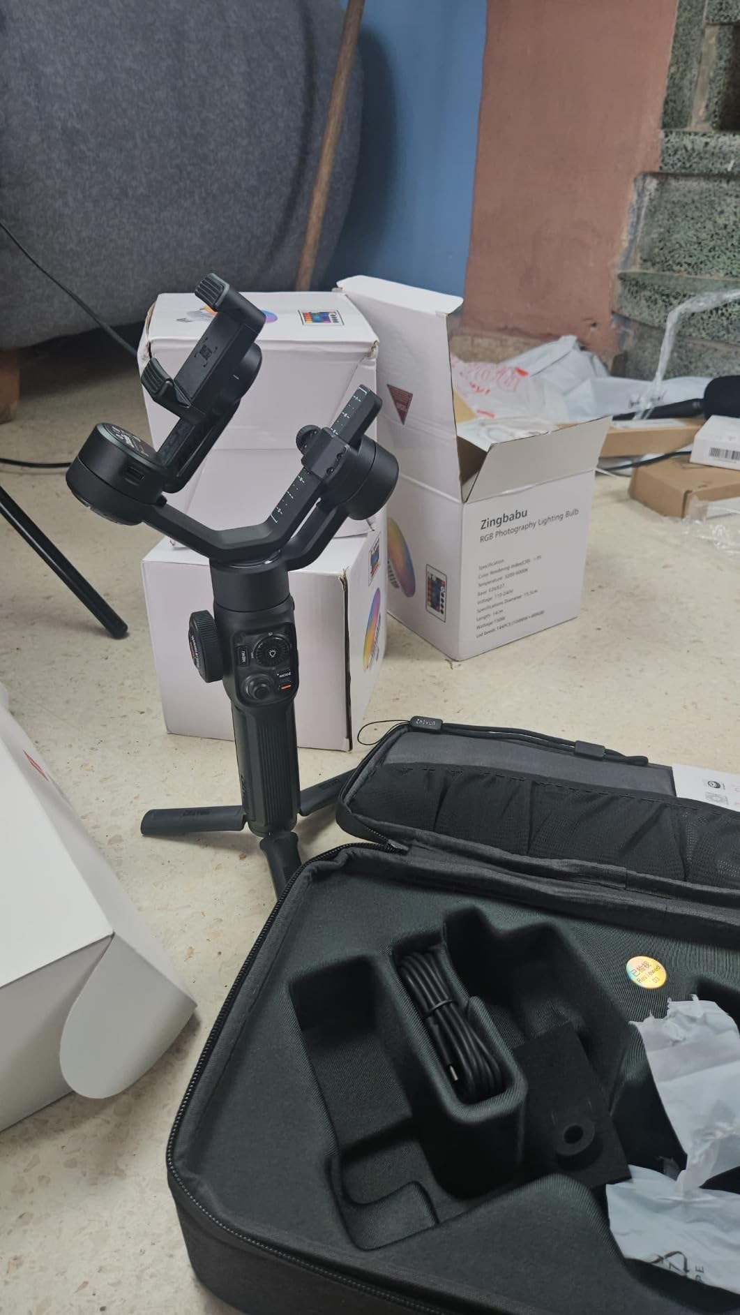 ZHIYUN Smooth 5S AI Pro Gimbal Stabilizer for Smartphone 3-Axis Phone Gimbal with AI Tracker, Magnetic/Built-in Fill Light, Storage Bag, iPhone Stabilizer for Video Recording Filming Vlogging customer photo 2
