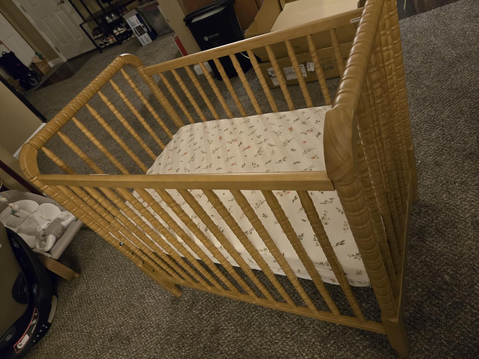 Davinci Jenny Lind 3-in-1 Convertible Mini Crib in Honey, Removable Wheels, Greenguard Gold Certified customer photo 1