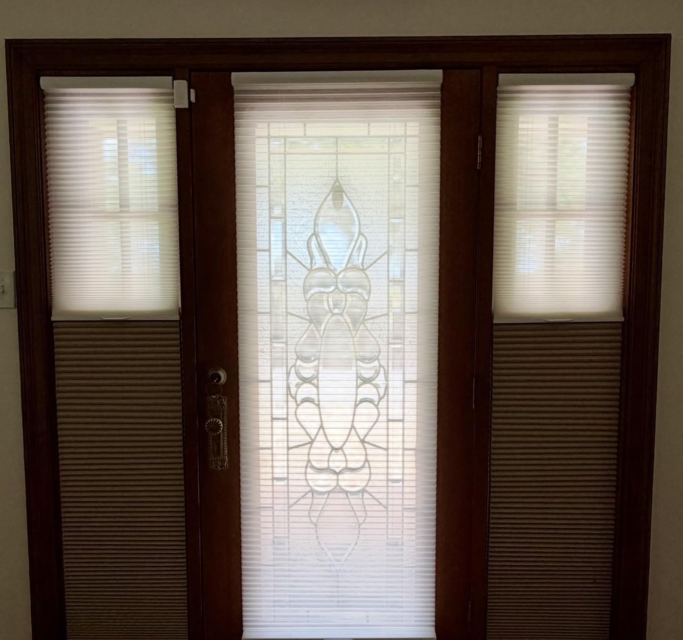 2-in-1 Day Night Cellular Shades Cordless, Top Down Bottom Up Double Honeycomb Blinds, Blackout and Light Filtering Pull Down Pleated Accordion Shades for Indoor Windows (Custom Size) customer photo 2