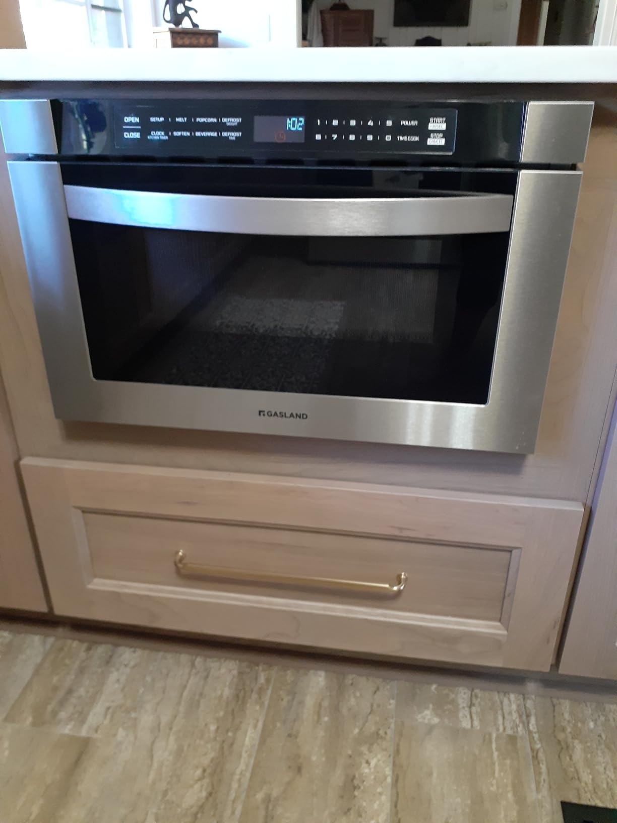 GASLAND 24 Inch Microwave Drawer 1.2 Cu.ft, 1000W, One-Touch Auto Open | 11 Power Levels, Quiet Operation, Built-In Under Counter Microwave Fits 12