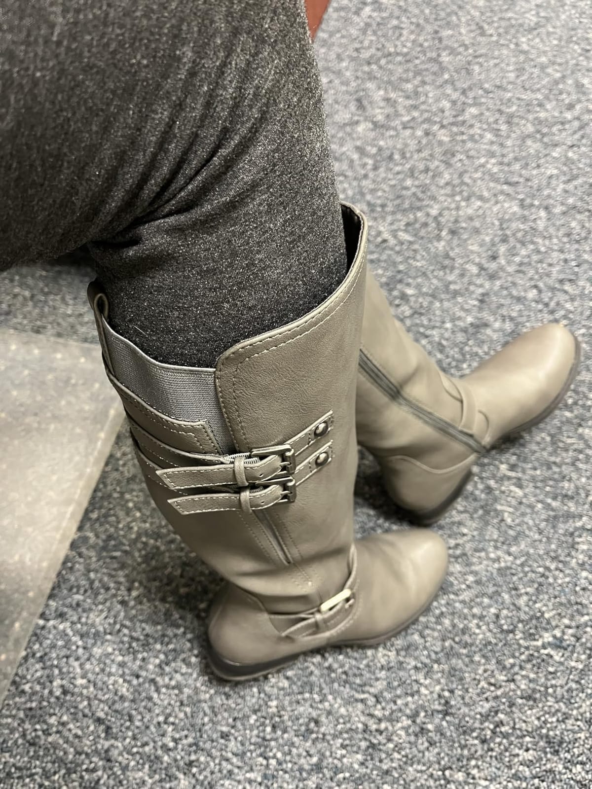 DREAM PAIRS Women's Knee High Riding Buckle Boots customer photo 2