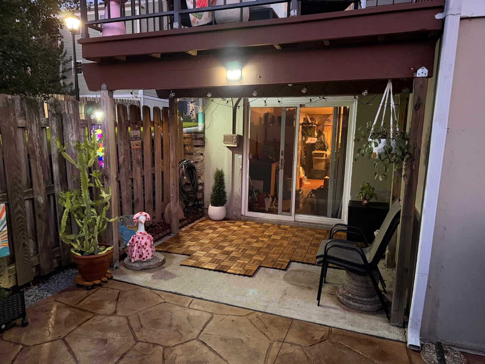 Yaheetech 54PCS Acacia Wood Deck Tiles Interlocking Patio Flooring, Wood | Acacia Wood with PP Base Tiles Provide Quick Assembly, Patio Upgrades, and Easy Cutting for Customized Outdoor Spaces customer photo 1