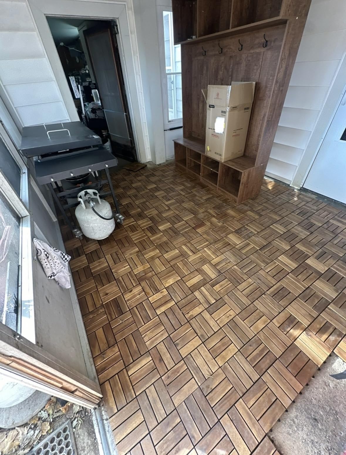 Yaheetech 54PCS Acacia Wood Deck Tiles Interlocking Patio Flooring, Wood | Acacia Wood with PP Base Tiles Provide Quick Assembly, Patio Upgrades, and Easy Cutting for Customized Outdoor Spaces customer photo 2