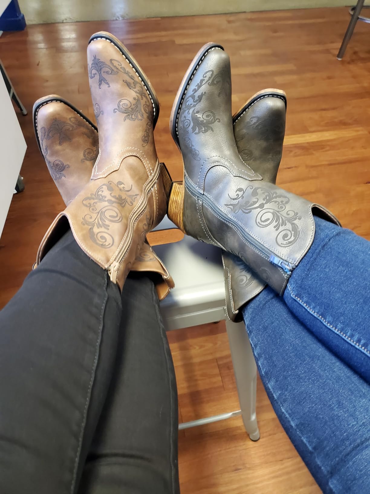 Women's Cowboy Cowgirl Western Ankle Boots customer photo 2
