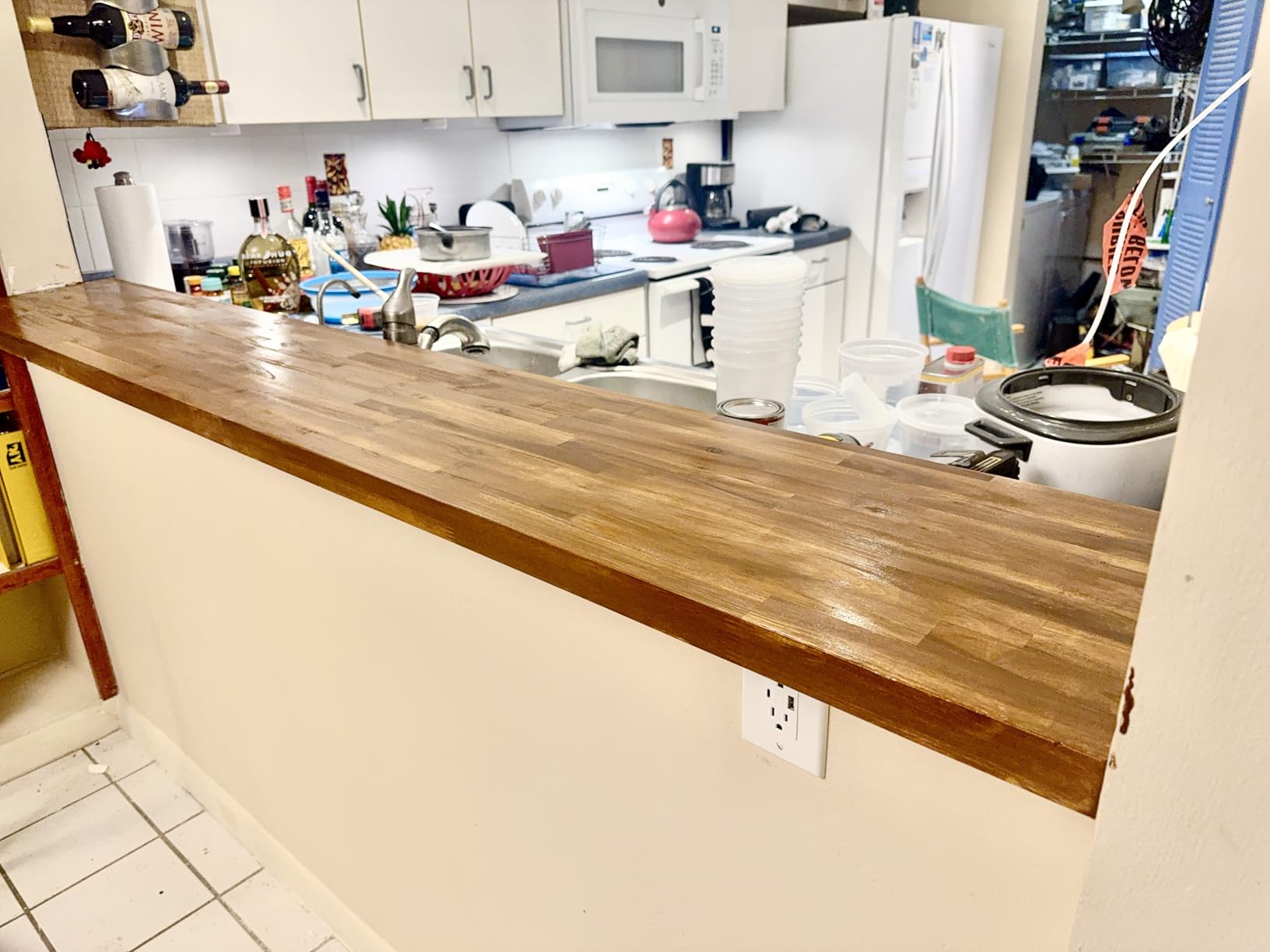 Howizz Acacia Butcher Block Countertop 96 x 25 x 1.5 Inches, Unfinished Solid Wood Table Top for DIY Desk Top, Workbench Top, Kitchen Countertop customer photo 2