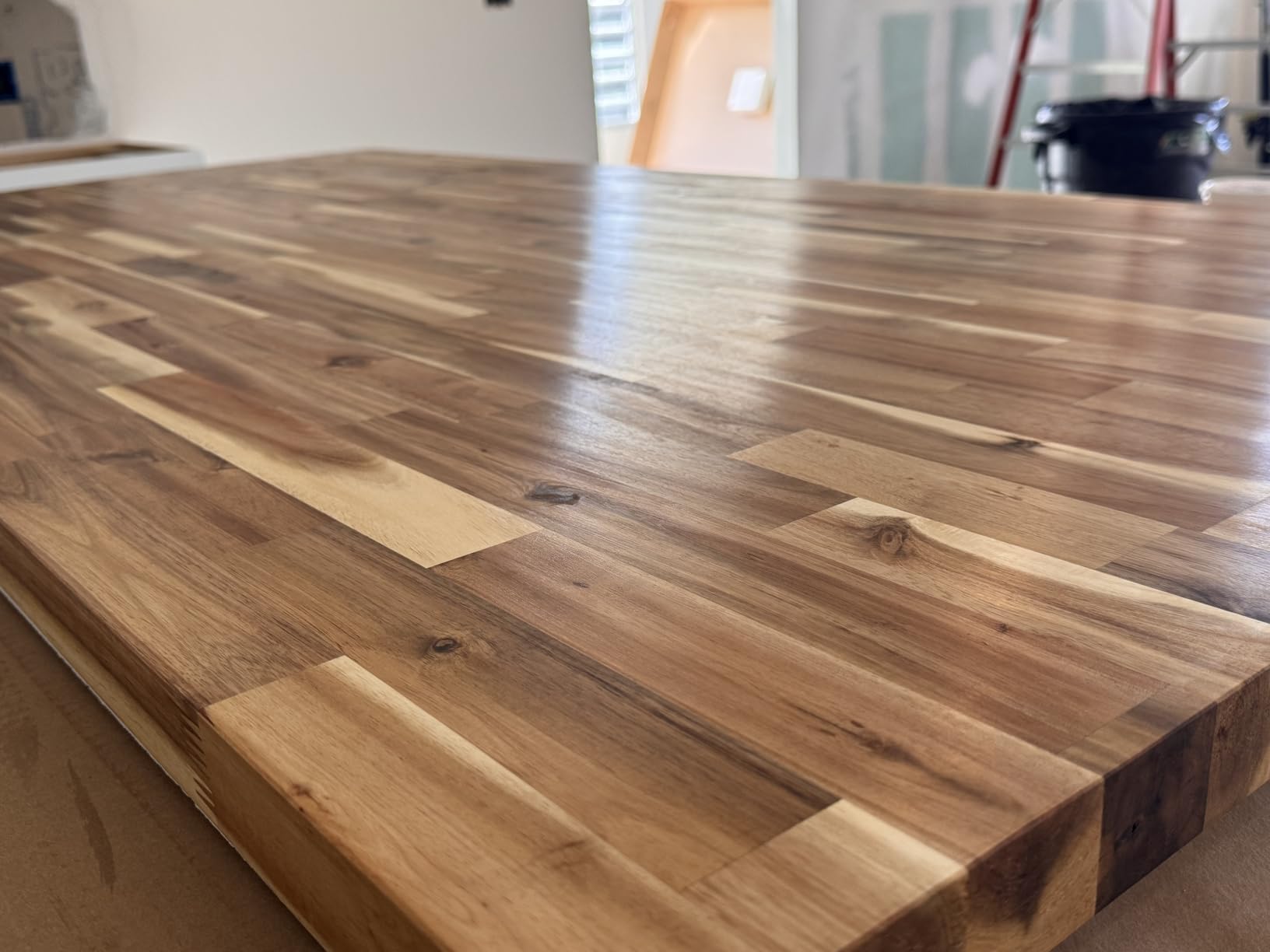 Howizz Acacia Butcher Block Countertop 60 x 25 x 1.5 Inches, Unfinished Solid Wood Table Top for DIY Desk Top, Workbench Top, Kitchen Countertop customer photo 1