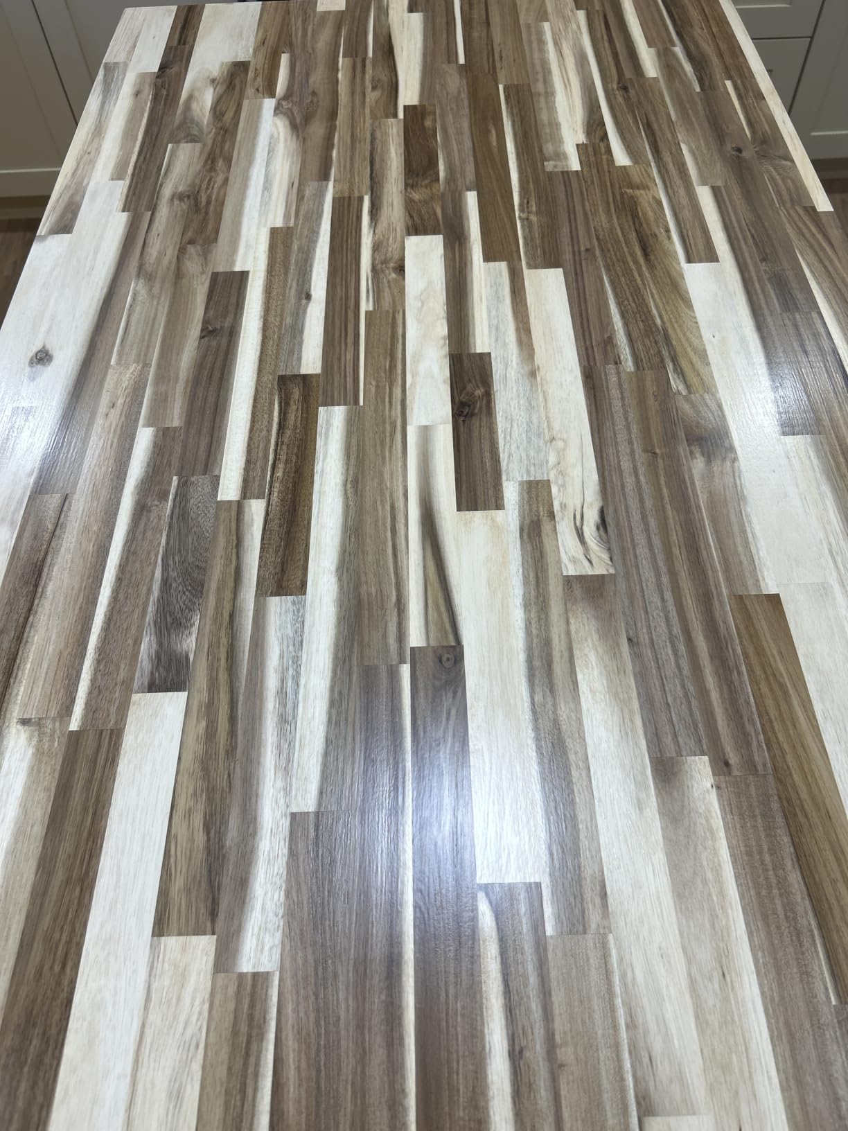 Howizz Acacia Butcher Block Countertop 72 x 25 x 1.5 Inches, Unfinished Solid Wood Table Top for DIY Desk Top, Workbench Top, Kitchen Countertop customer photo 1