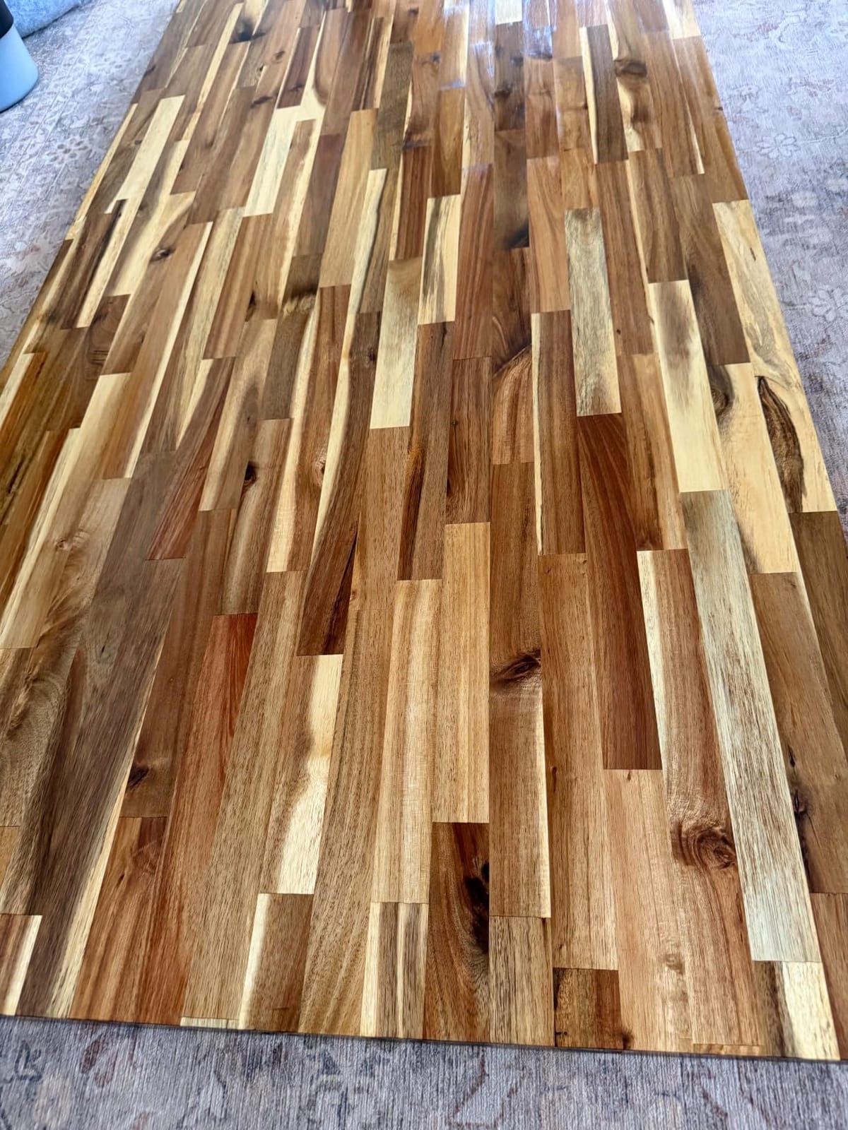 Howizz Acacia Butcher Block Countertop 72 x 25 x 1.5 Inches, Unfinished Solid Wood Table Top for DIY Desk Top, Workbench Top, Kitchen Countertop customer photo 2