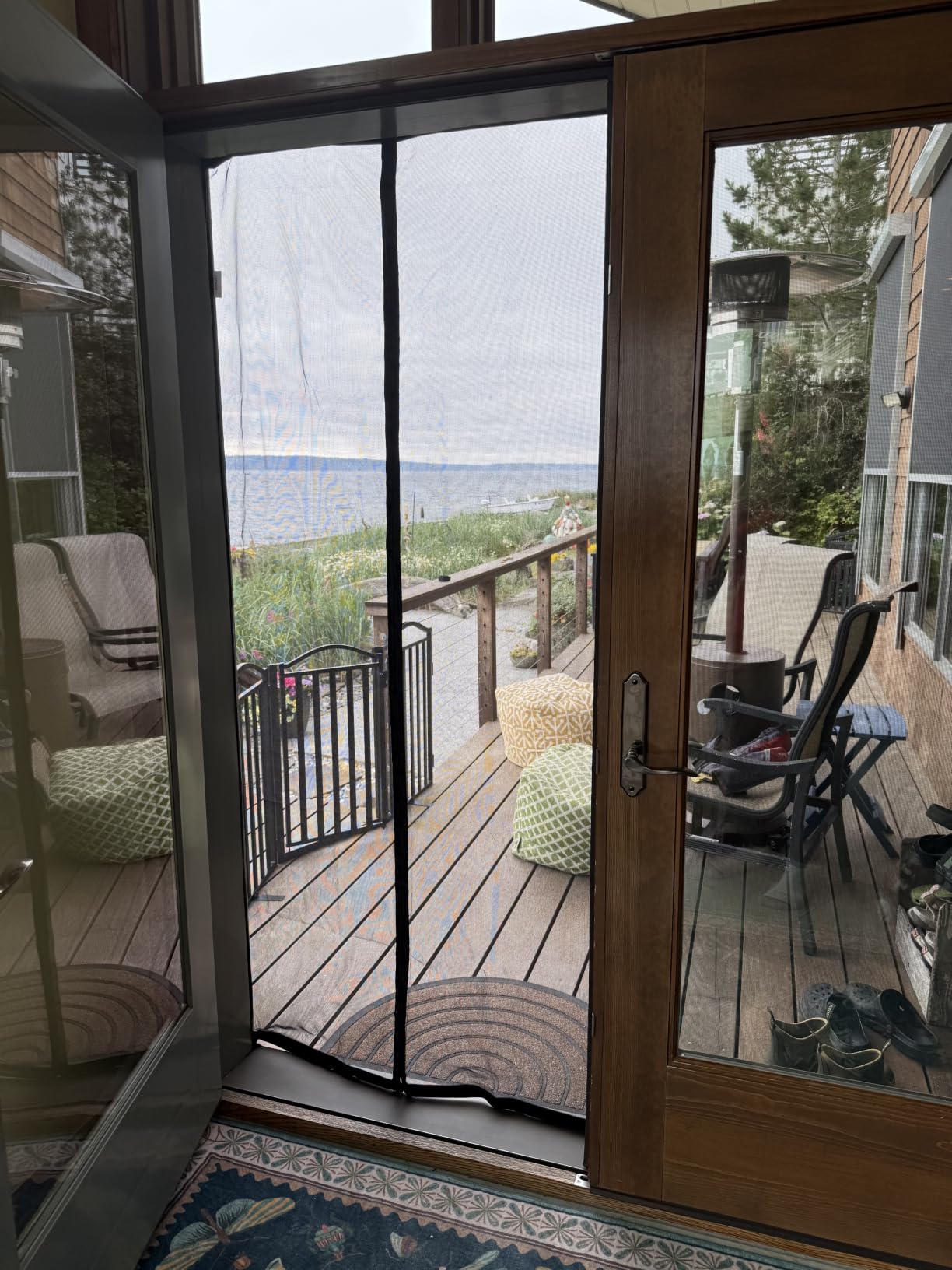 Reversible Side Opening Wide Magnetic Screen Door for Sliding & French Door | Heavy Duty Thicker 255g/㎡ Reinforced Mesh bug Door Screen Magnetic Closure, Screen 74