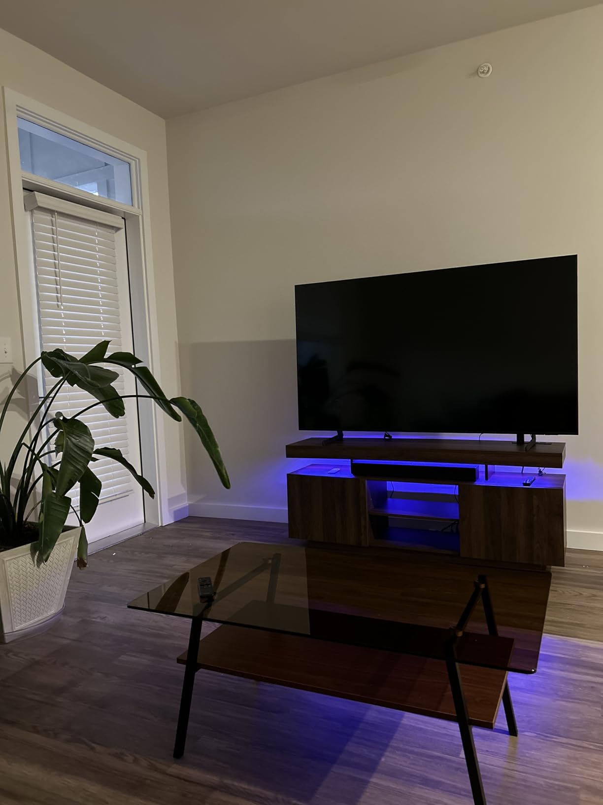 HOMMPA Modern LED TV Stand for 75 Inch TV, Walnut TV Console with Power Outlet, Entertainment Center with Storage for 75/70/65 inch TVs, Rustic Gaming Media Console Cabinet for Living Room (64 Inch) customer photo 1