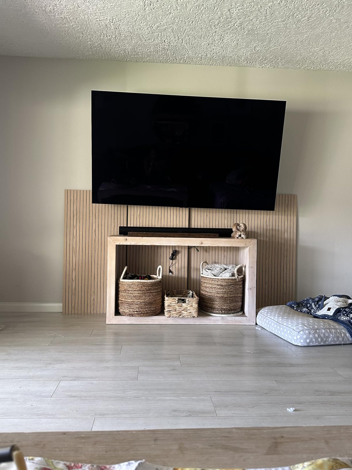 4-Piece Wood Slat Wall Panel for Interior Wall Decor Noise Cancelling 47.2