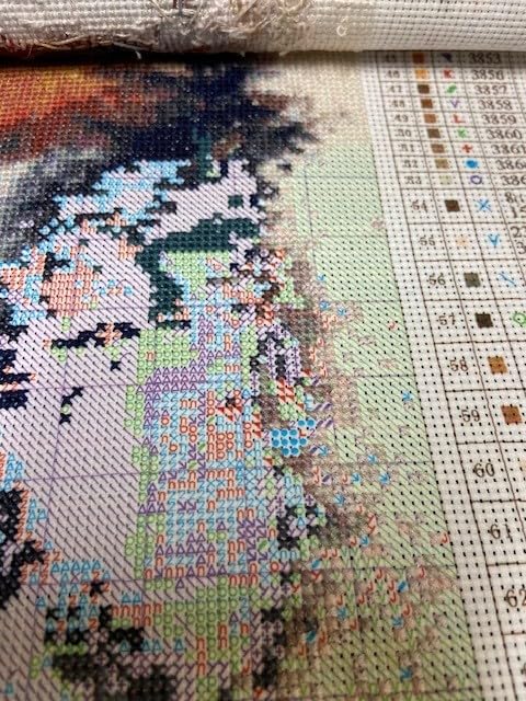Moohue Stamped Cross Stitch Kits for Adults 14 Count Printed Cross Stitch Kits for Beginners Animal Bear Forest Waterfall Cross Stitch Patterns Needlepoint kit (Animal Bear Forest Waterfall) customer photo 2