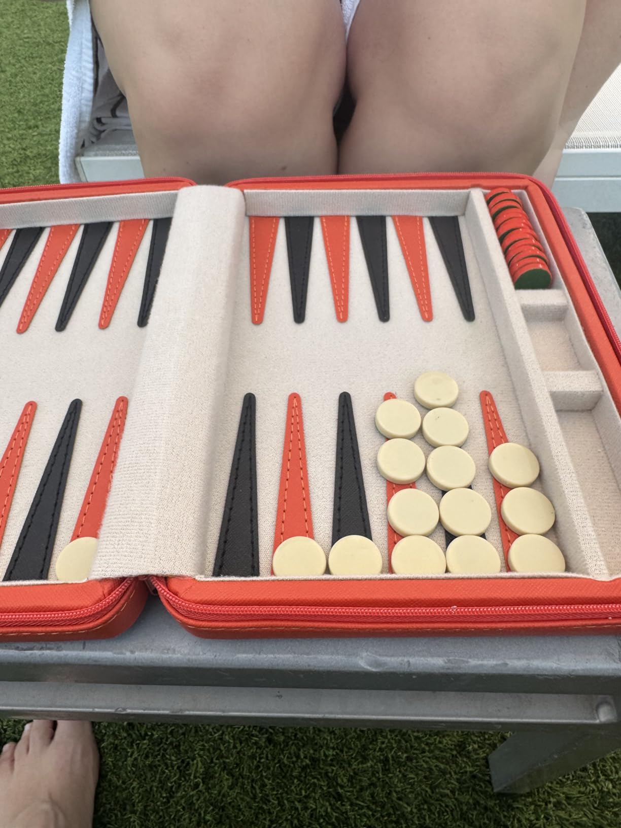 Yellow Mountain Imports Travel Size Backgammon Mini Game Set, Alanya - Magnetic Checkers and 9-inch Board in Sleek Leatherette Case - Classic Strategy Board Game customer photo 2