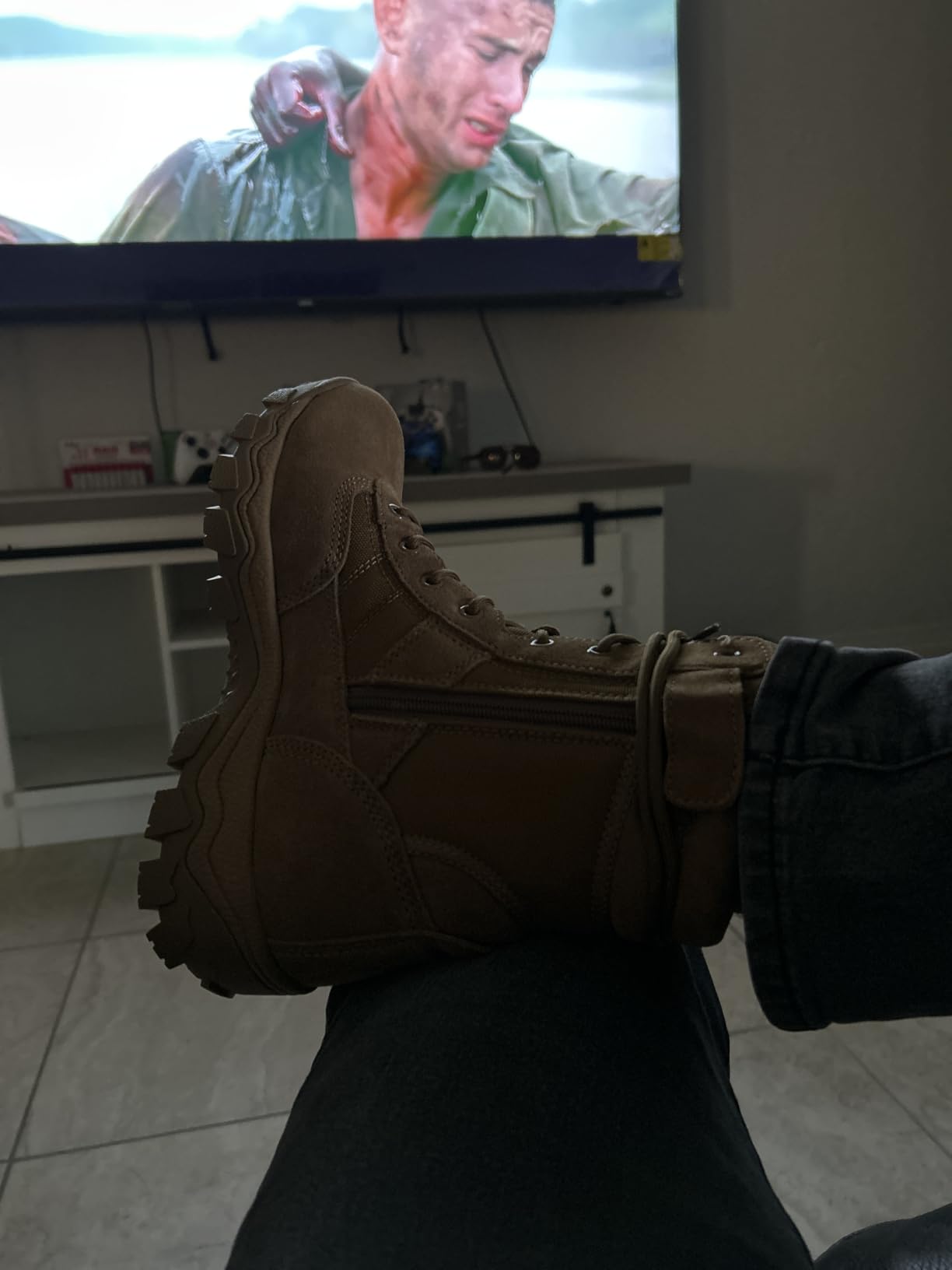 NORTIV 8 Men's Tactical Military Work Boots Side Zipper | Outdoor Motorcycle Combat Boots 8 Inches customer photo 2