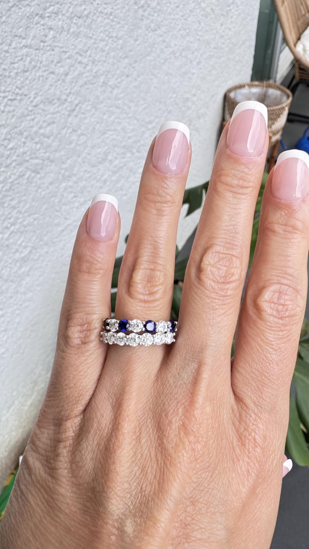 FWM Moissanite and Sapphire/Ruby/Emerald Rings for Women Sterling Silver customer photo 2