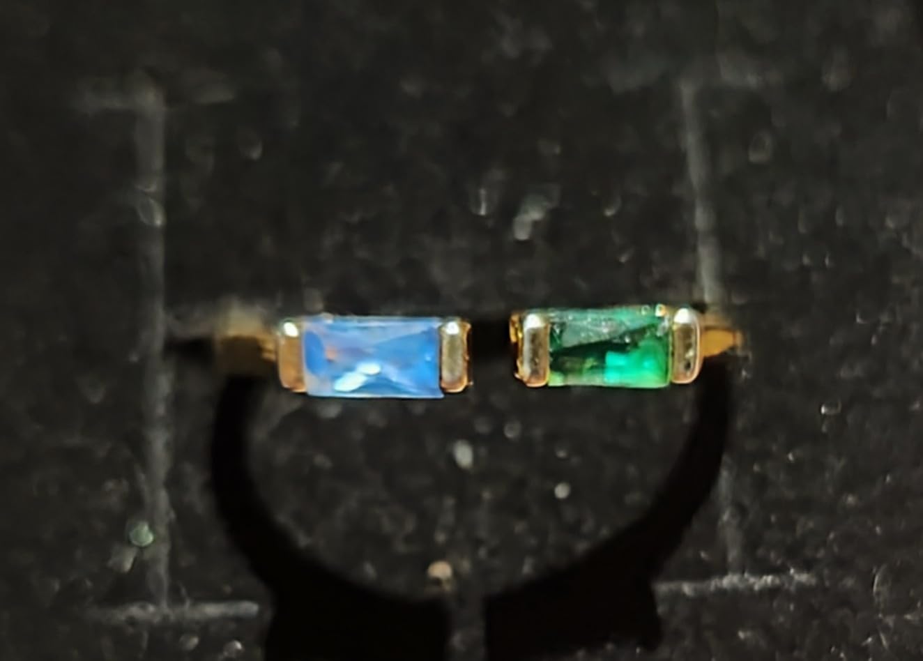 Birthstone Rings for Women Dainty Emerald Blue Ring Birthday Gifts for Mom Her Gemstones CZ Ring for Teens Gold Rings That Don't Tarnish Adjustable Ring Jewelry Gifts customer photo 1