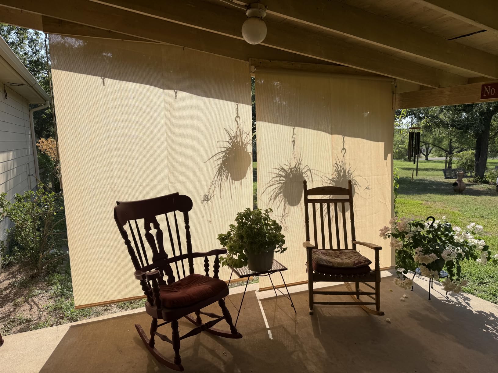 Artpuch Outdoor Roller Shade 8' W x 8' H, Gray Exterior Cordless Patio Shades Roll Up Blinds with Spliced Pole Design customer photo 2