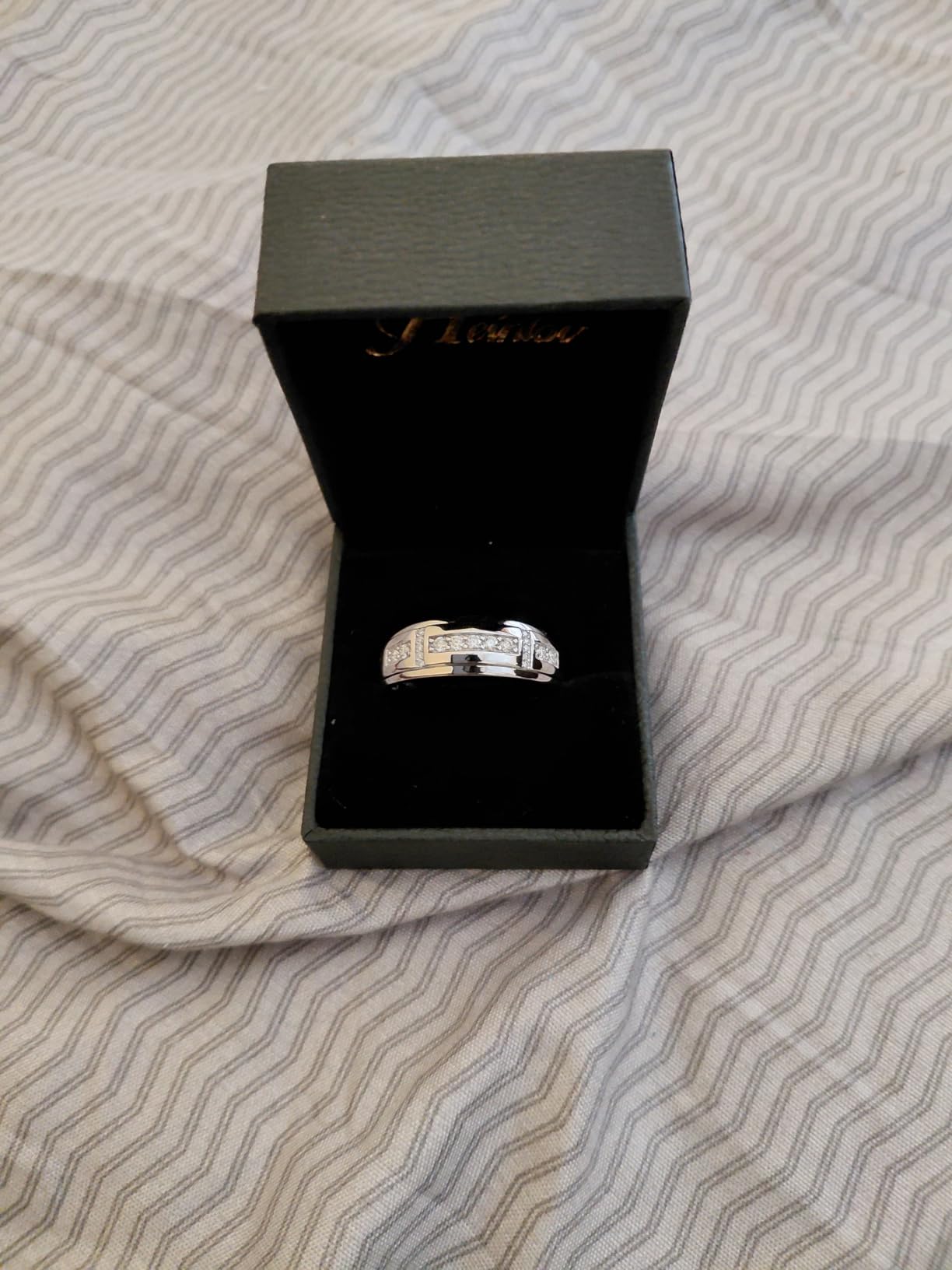 Moissanite Mens Wedding Band 925 Sterling Silver D VVS1 Size 5-17 customer photo 1