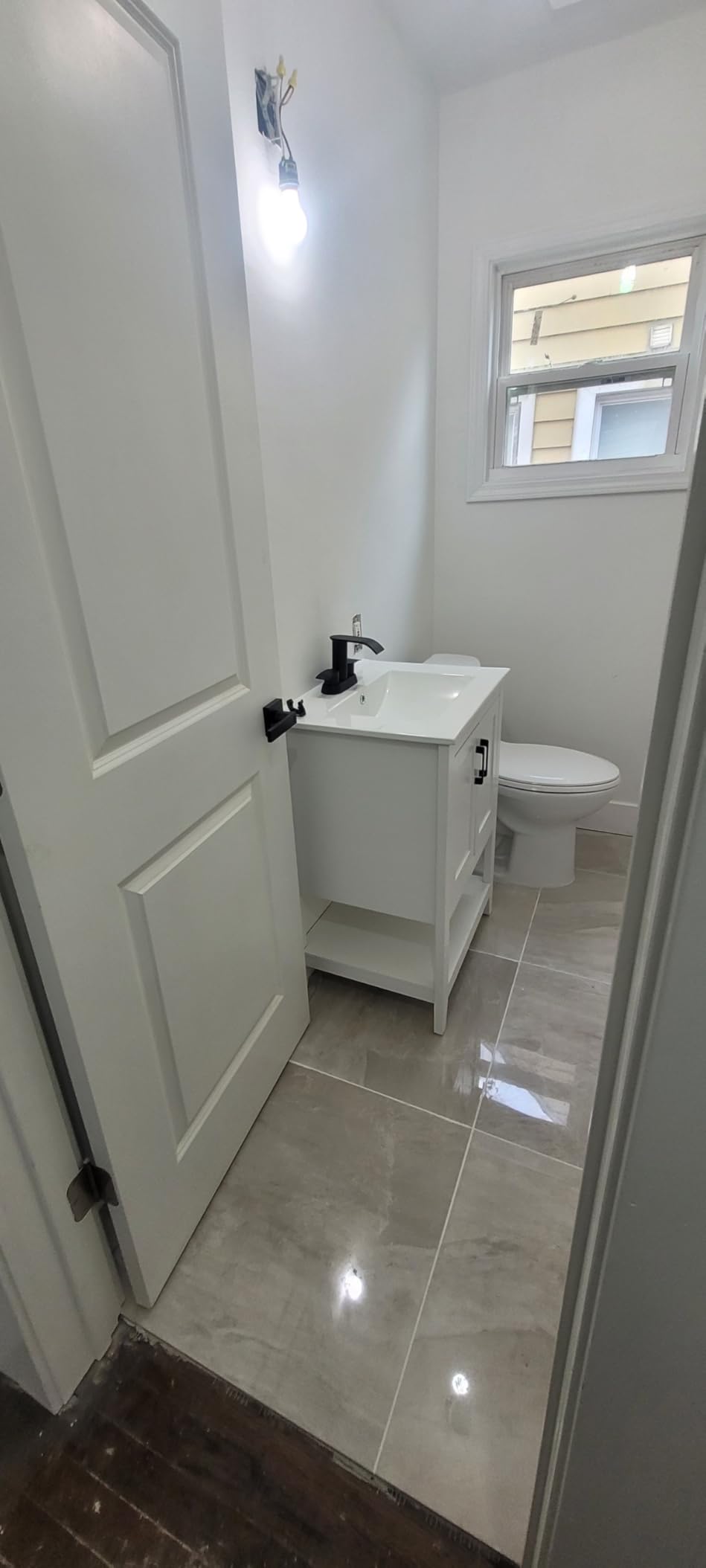 Yaheetech 24 Inch Freestanding Bathroom Vanity with Ceramic Sink, White | Bathroom Sink Cabinet for Small Bathrooms, 2-Door with Open Shelf Storage, MDF Frame, Raised Legs for Easy Floor Cleaning customer photo 1