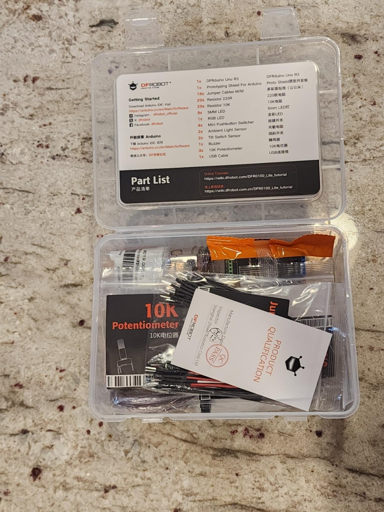 DFRobot Basic Electronics Starter Kit for Beginners, with UNO R3 Board, Compatible with Arduino IDE, 83 Labeled Components & 12 Step-by-Step Tutorials, Frustration-Free for College STEM customer photo 1