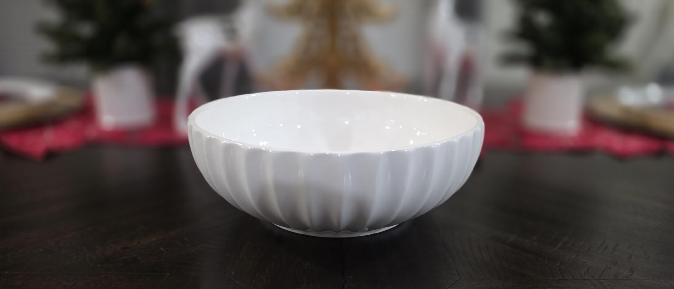 Large Ceramic Fruit Bowl for Kitchen Counter, 10-Inch White Fruit and Vegetable Bowl, Decorative Serving Bowl for Home customer photo 2
