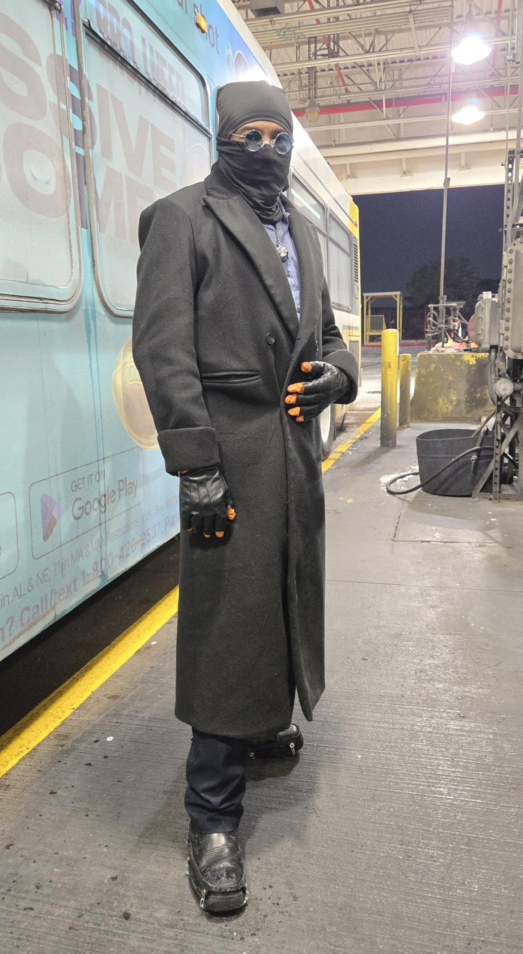 Runcati Mens Full Length Long Trench Coat Double Breasted Classic Overcoat customer photo 2