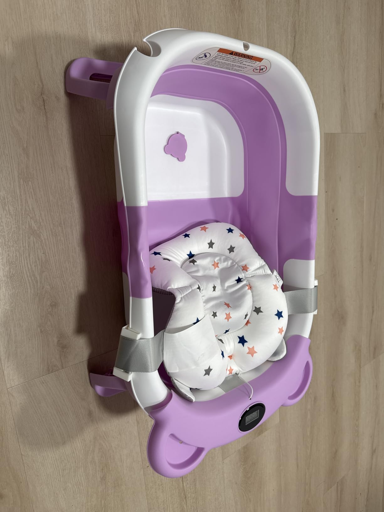 TPN Collapsible Baby Bathtub, Baby Bath Tub with Soft Cushion & Real-Time Thermometer, Baby Bathtub Infant to Toddler Tub (0-36 Months), Portable Newborn Travel Bath Tub customer photo 1