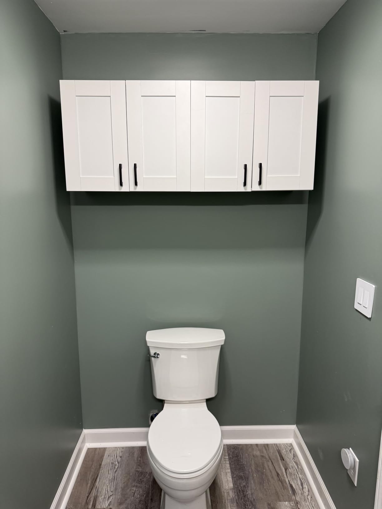 White Laundry Room Cabinets and Storage with 4 Doors and Utility Adjustable Shelf, Gabinetes Para Cocina Cupboard Kitchen Organizers and Storage Pantry Wall Mounted 12.4