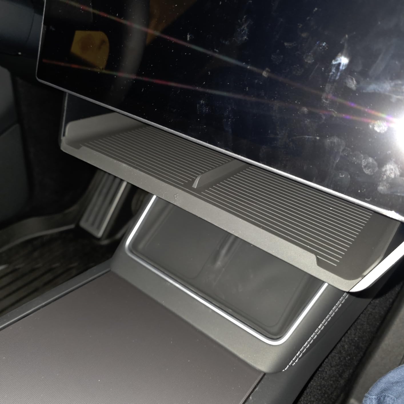 Spigen Under Screen Storage Organizer for Tesla Model Y Juniper, 3 Highland | Only Standard, Premium & Performance (2026/2025) [Upgraded] / For Tesla Model YL - Black customer photo 2
