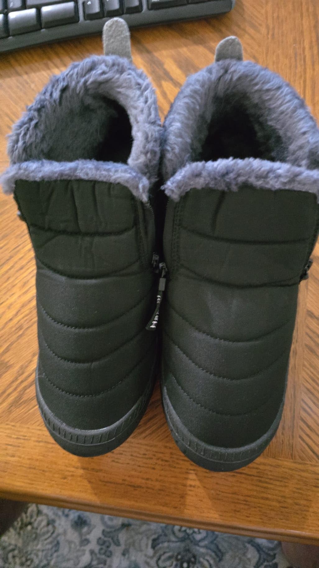 Hanani Mens Snow Boots Waterproof Winter Boots for Men Fur Lined Warm Ankle Boots Zipper Closure Slip on Outdoor Boot Comfortable Walking Shoes customer photo 1