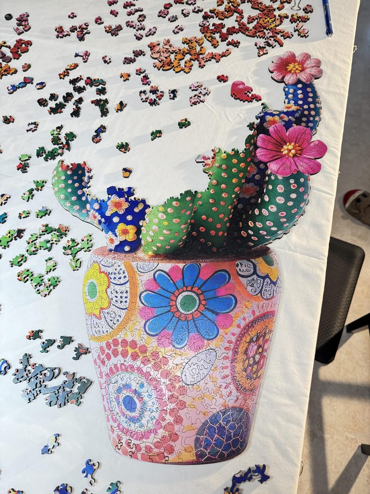 Mys Aurora Puzzles for Adults Cactus Flower Wooden Puzzles, 500 Pieces | Unique Shaped Jigsaw Puzzles, Birthday for Family Adults, Fun Challenge Game 16.7''x 23.4'' customer photo 1