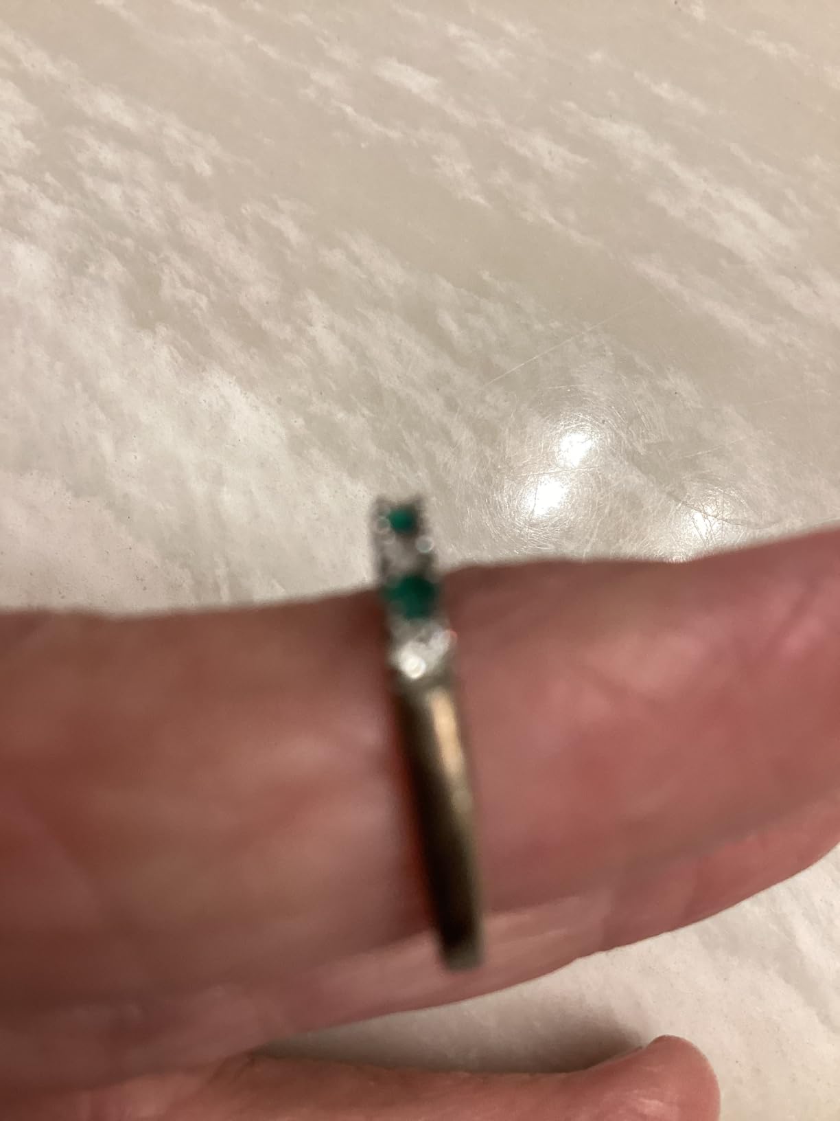Birthstone Rings Eternity Band 925 Sterling Silver/Yellow Gold-Plated Created Gemstone Stackable Wedding Band 2.7mm Thin Half Eternity Rings for Women Size 6 to 10 customer photo 2