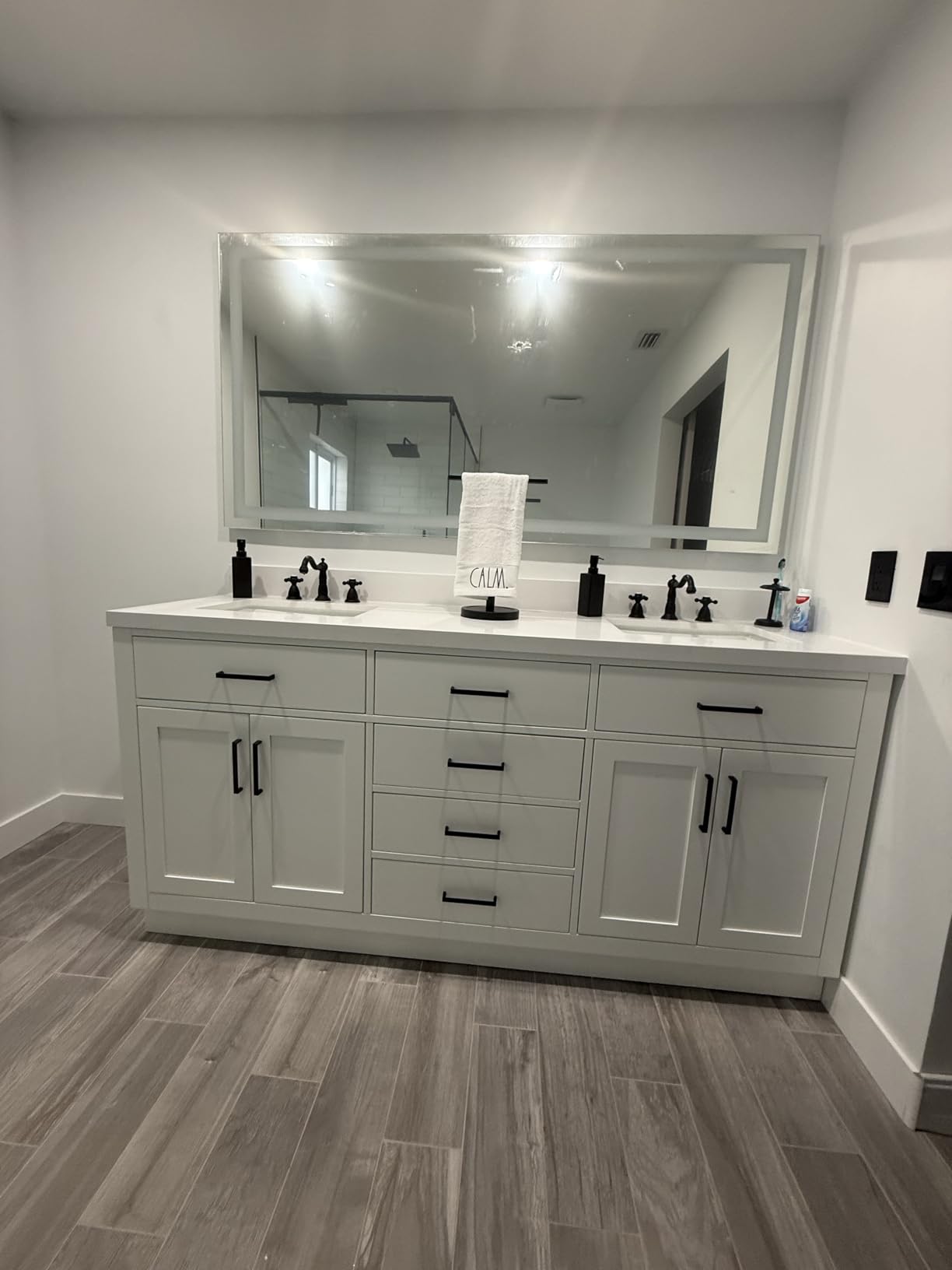 ARIEL Hepburn 72-inch Bathroom Vanity with Sink, Solid Wood, 1.5-inch Pure White Quartz Countertop, Double Rectangular Porcelain Sink, 4 Soft Closing Doors, 6 Dovetail Drawers, White Oak customer photo 1