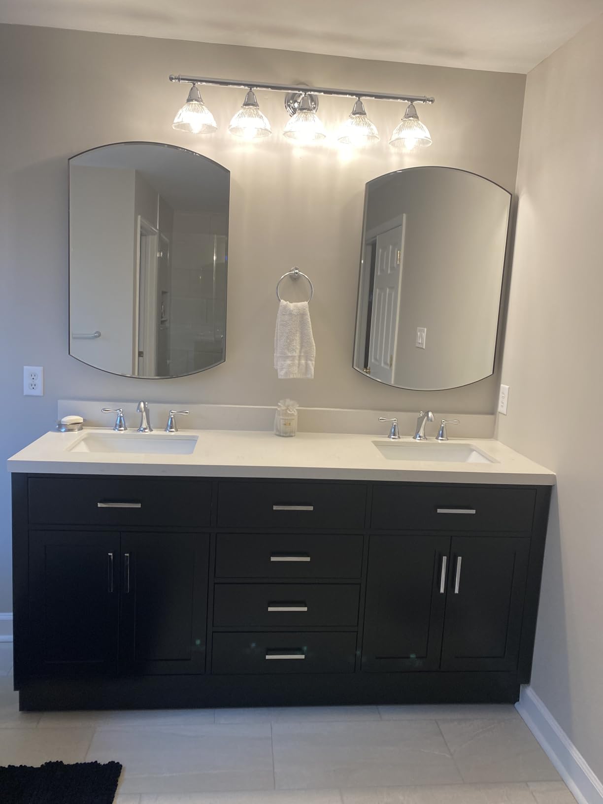 ARIEL Hepburn 72-inch Bathroom Vanity with Sink, Solid Wood, 1.5-inch Carrara White Quartz Countertop, Double Rectangular Porcelain Sink, 4 Soft Closing Doors, 6 Dovetail Drawers, White Oak customer photo 1